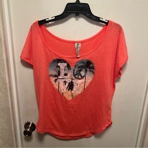 Love Graphic Distressed Crop Top